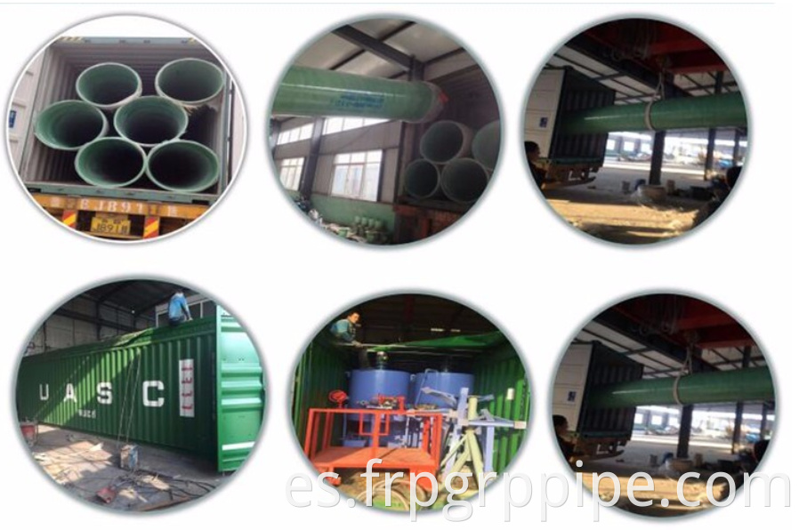 Fiberglass Epoxy Resin Pipeline para productos químicos FRP Epoxy Pipeline DN100